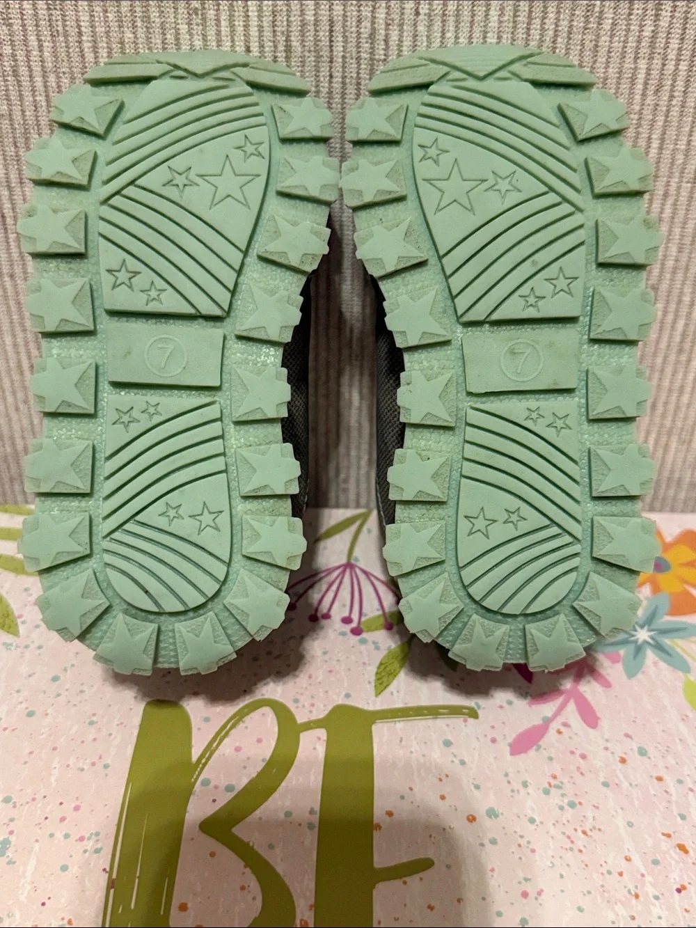 Carter’s Gray and Mint Slip-On Sneakers for Little Girls